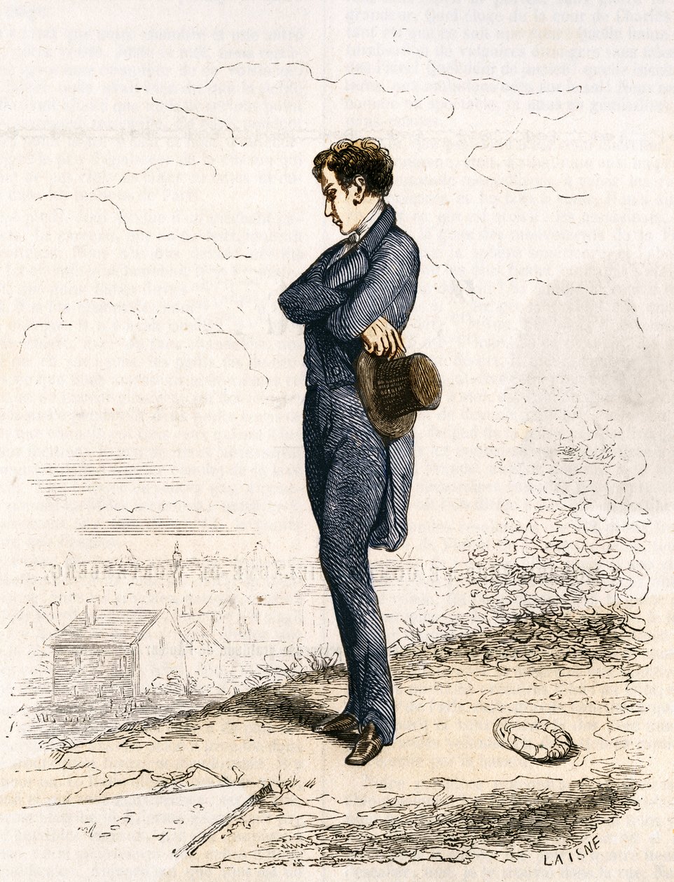 Rastignac forblir alene, tok noen skritt opp kirkegården... av Unknown artist