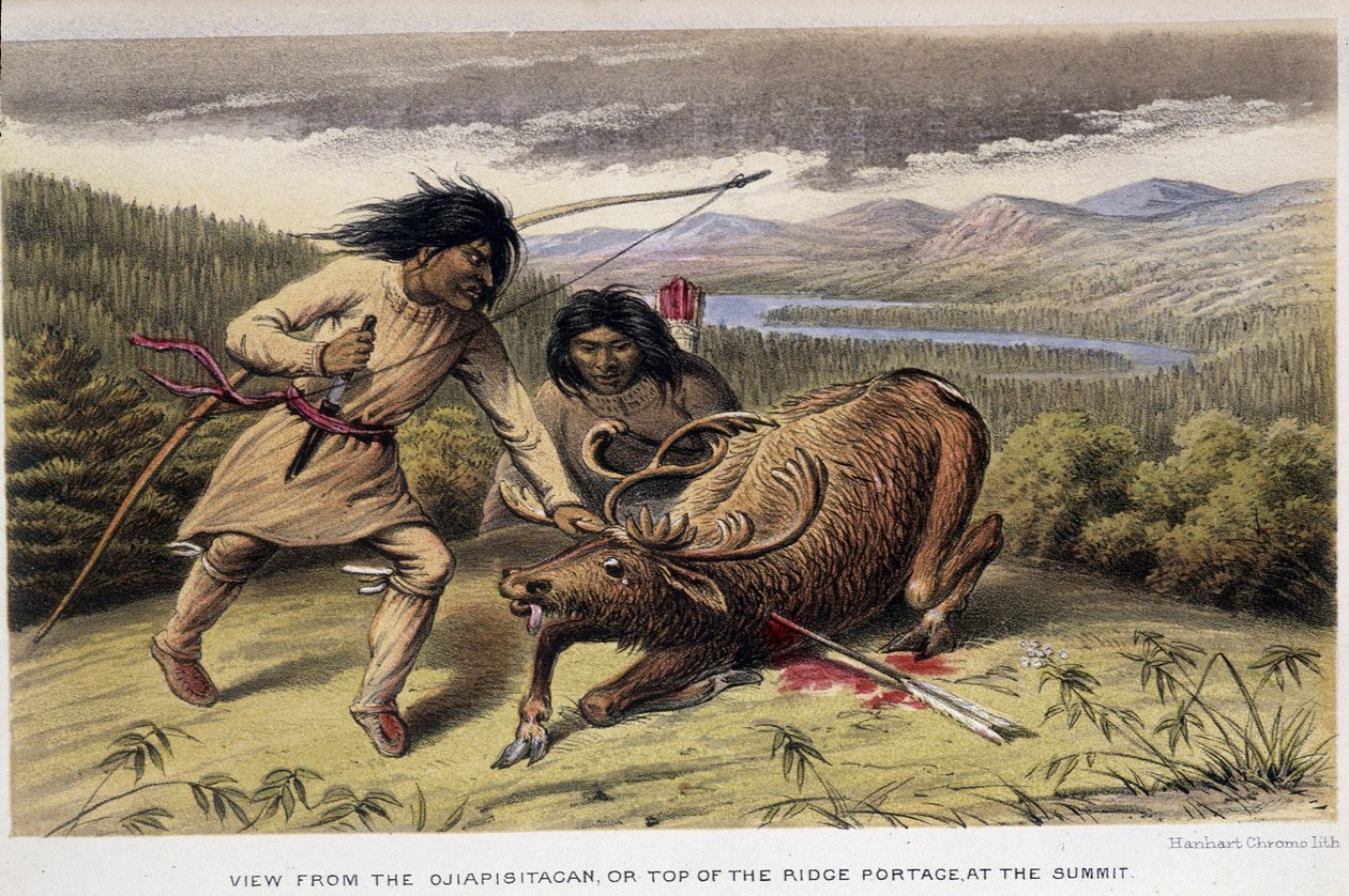 Reinjaktindianere - i "" Exploration of the Labrador Peninsula"" av Hind, London av Unknown artist