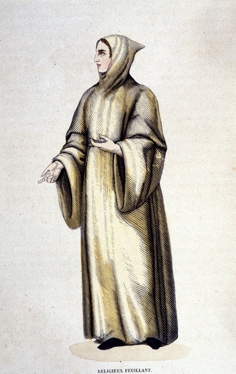 Religiøs Feuillant, Citeaux-ordenen, reformert av Jean de La Barrière. Gravering av 1800-tallet. av Unknown artist