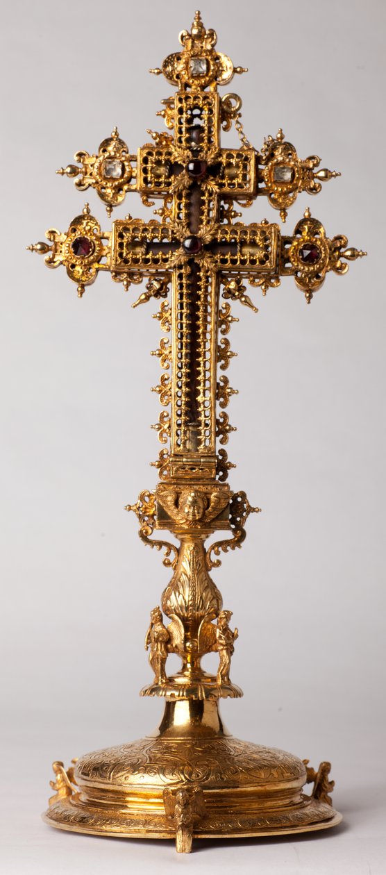 Relikviekors. Metallsmedarbeid med juveler. Opprinnelseskloster (Saint-Amand Tournai, tidligere Elnone. 1500-tallet. av Unknown artist