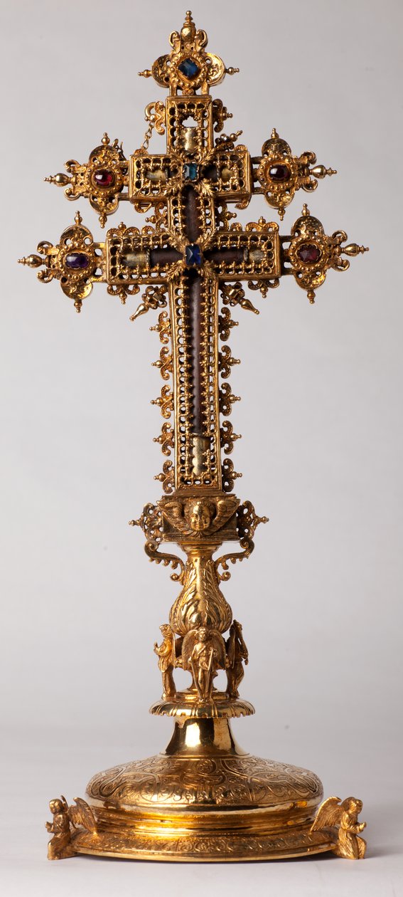 Relikviekors. Metallsmedarbeid med juveler. Opprinnelseskloster (Saint-Amand Tournai, tidligere Elnone. 1500-tallet. av Unknown artist