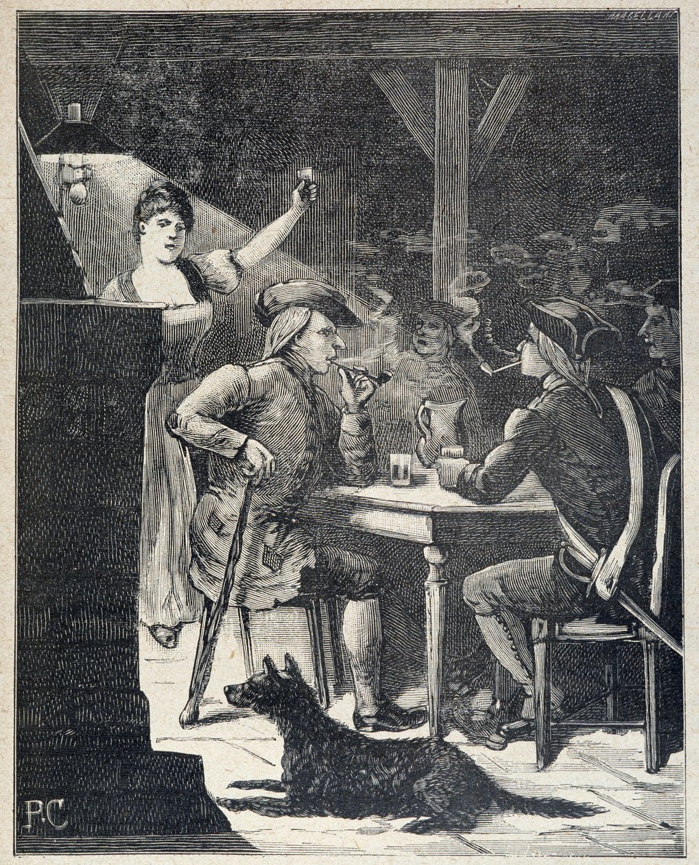 Gjenta dårlig berømmelse i Cartridge King of the Bandits, populær roman fra slutten av det 19. av Jules de Grandpre. av Unknown artist