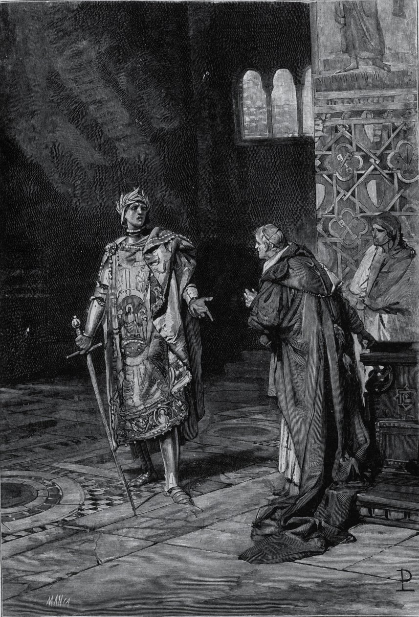 Representasjon av Cola di Rienzo (1314-1354), tribune for det romerske folket. Illustrasjon av slutten av 1800-tallet av Unknown artist