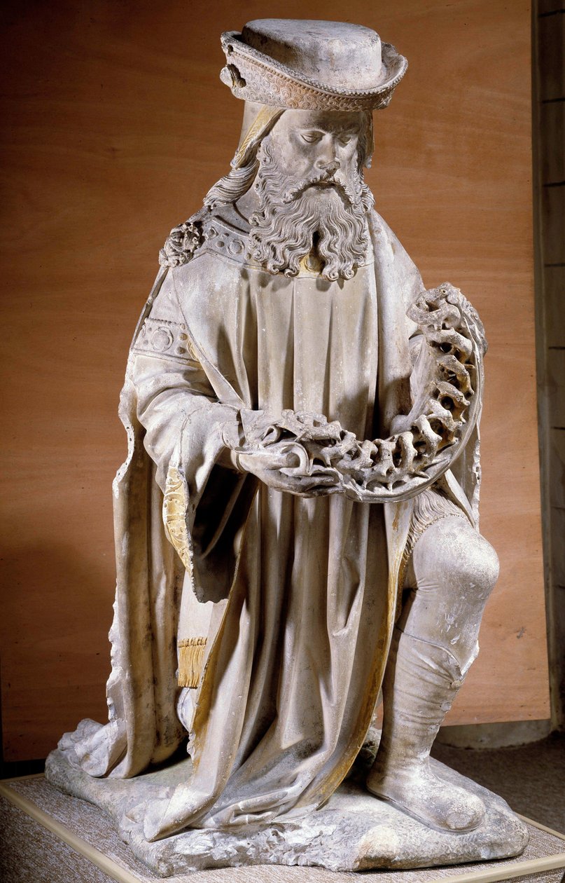 Representasjon av Josef av Arimathea Skulptur på stein fra 1500-tallet Compiegne, Musee Vivenel av Unknown artist