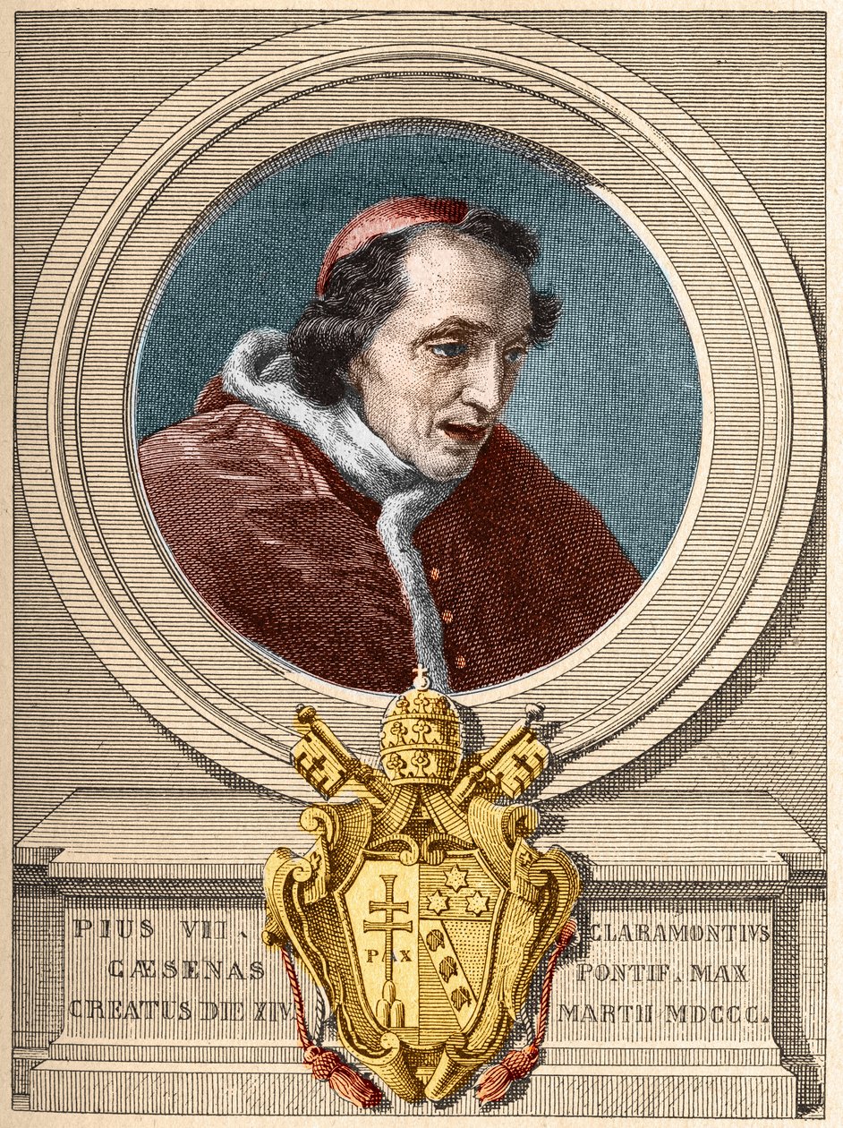 Representasjon av pave Pius VII (Pius eller Pio) (1800-1823). av Unknown artist