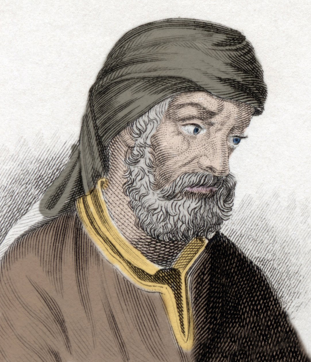 Representasjon av Quintus Septimus Florens Tertullianus kjent som Tertullian (ca. 150/160- ca. 230/240) teolog og kirkens far. Gravering fra 1800-tallet. av Unknown artist