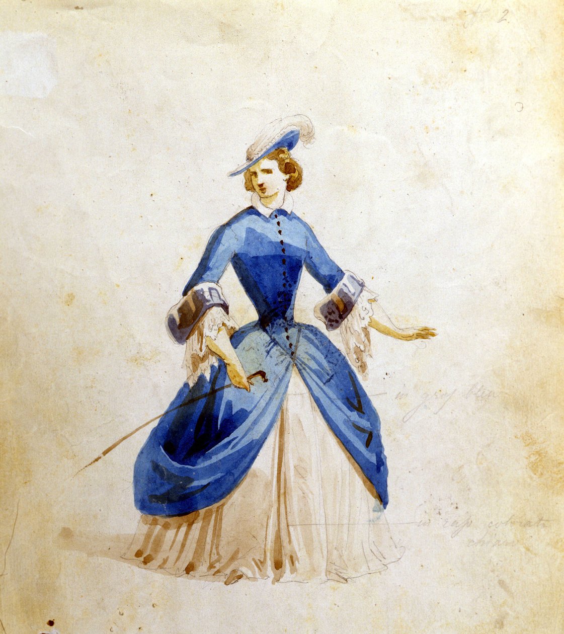 Representasjon av Violetta i operaen "La Traviata" "av Giuseppe Verdi. 1855 av Unknown artist