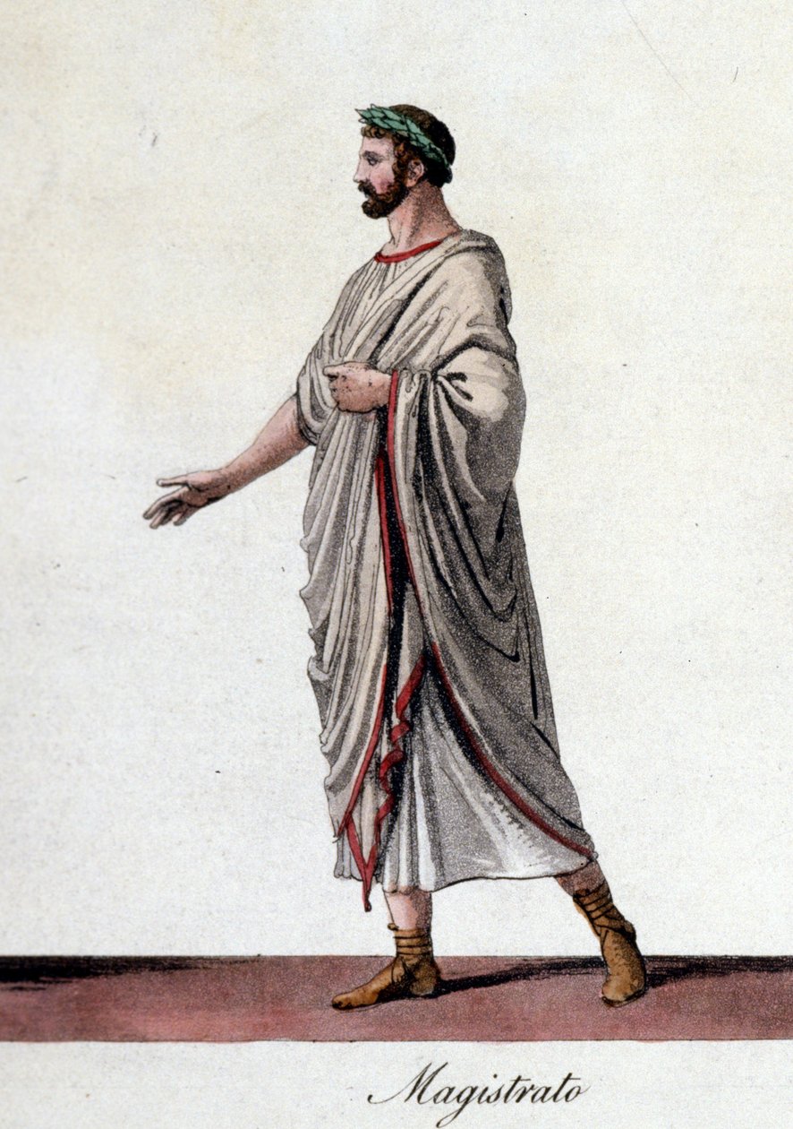 Representasjon av en romersk sorenskriver. Gravering fra begynnelsen av 1800-tallet. av Unknown artist