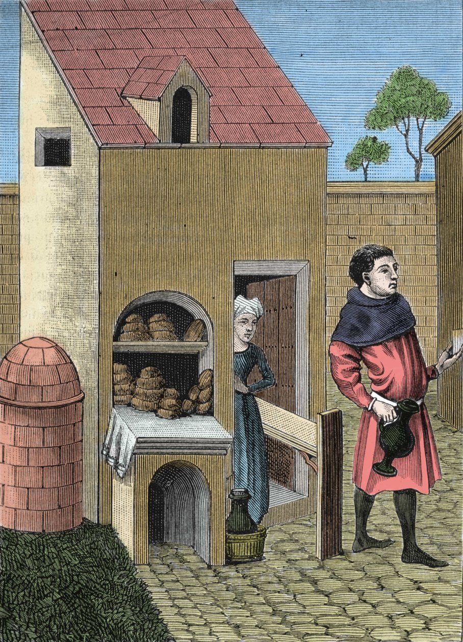 Representasjon av en baker på 1400-tallet. av Unknown artist