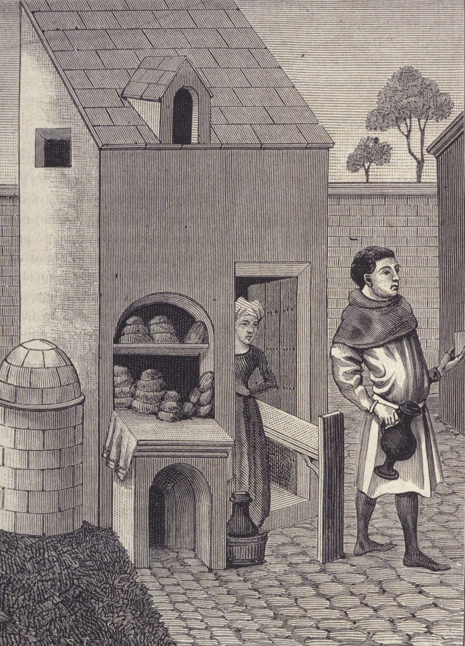 Representasjon av en baker på 1400-tallet. av Unknown artist