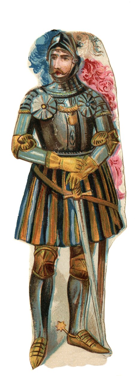 Representation of the Knight Pierre Terrail, Lord of Bayard (1476-1524) Chromolithography, late 19th century. av Unknown artist