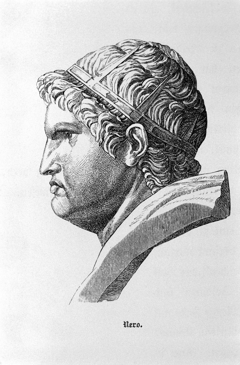 Representasjon av den romerske keiseren Nero (37 - 68). av Unknown artist