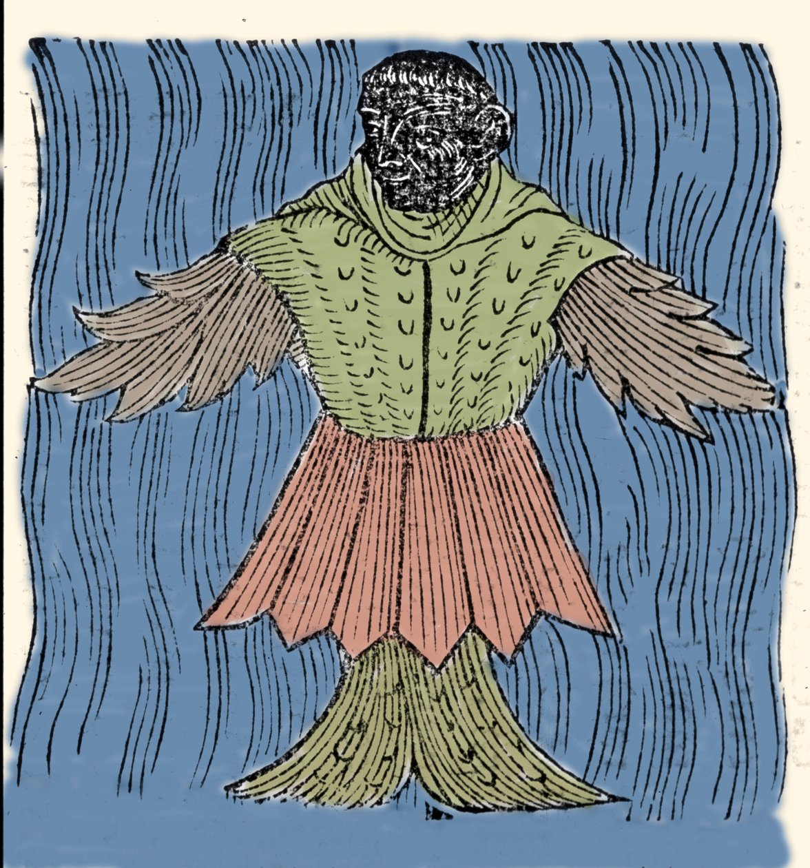 Representasjon av sjømunken, den imaginære fisken og det marine monsteret. Gravering fra «Prodigiorum ac ostentorum chronicon» av Conrad Lycosthenes (Konrad Wolffhart av Unknown artist