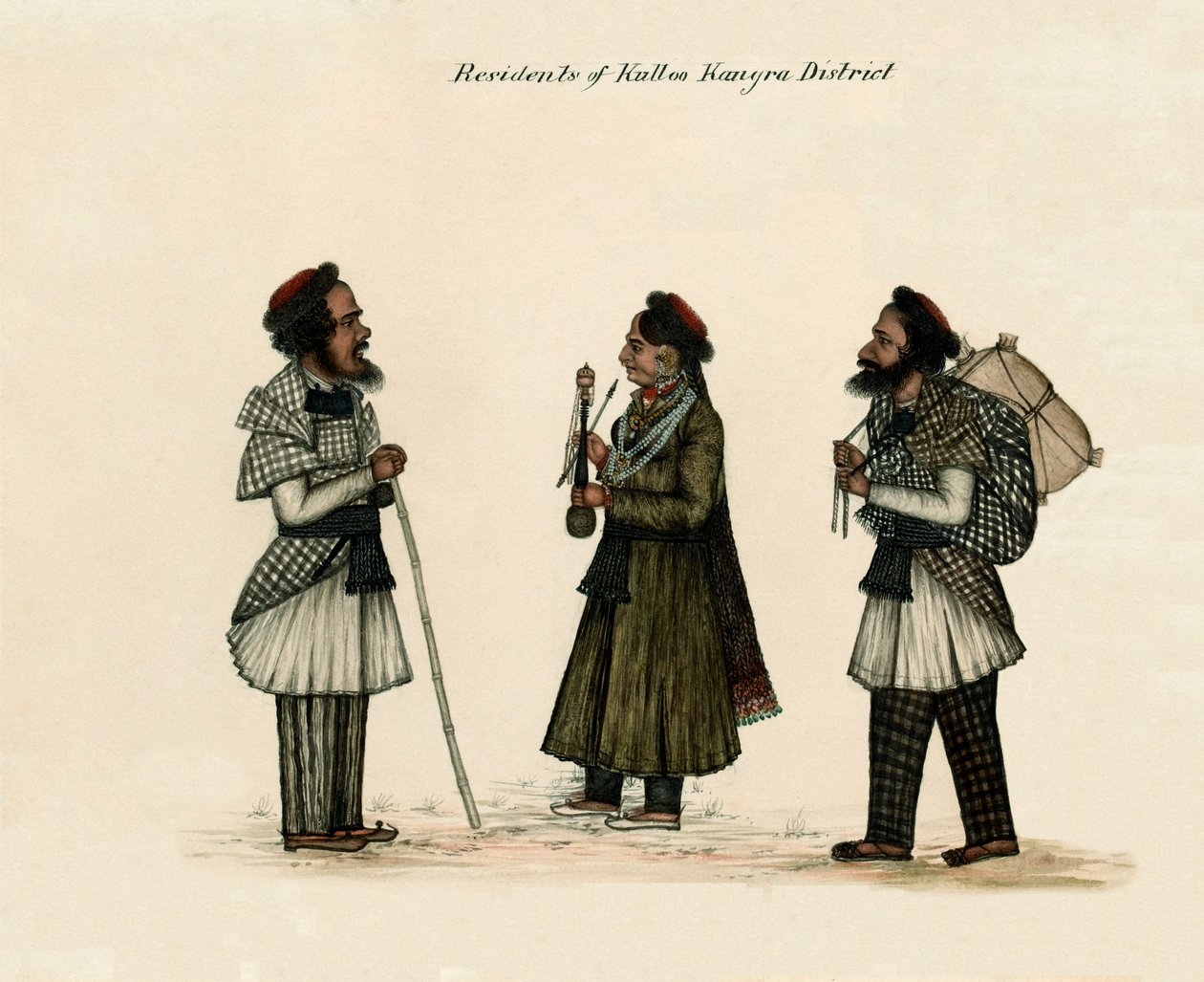 Innbyggere i Kulloo Kangra-distriktet, 1850 ca av Unknown