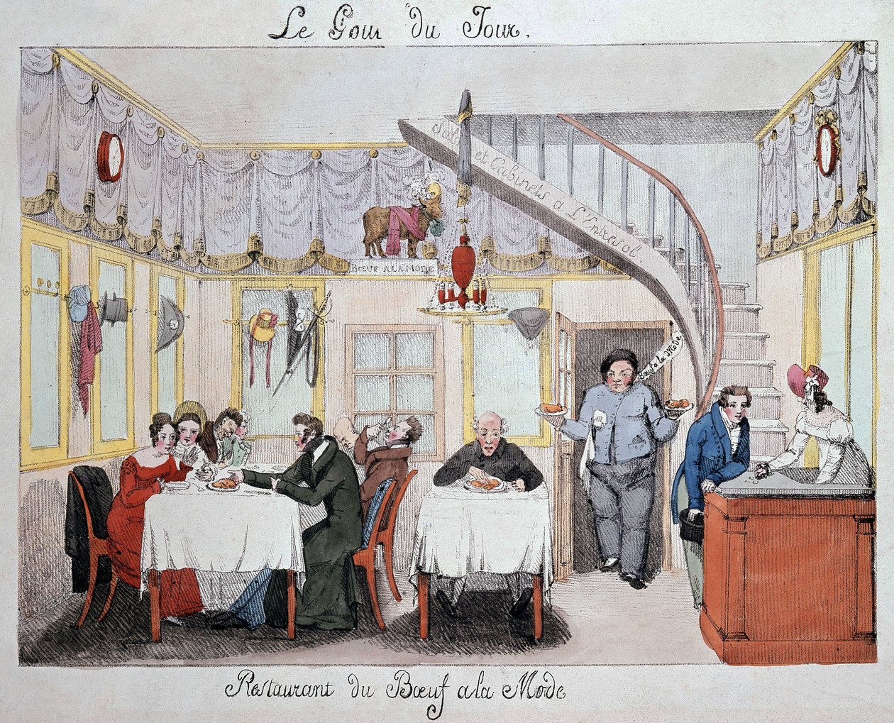 Restaurant Hall "" Beef in Fashion"" v. 1820 av Unknown artist