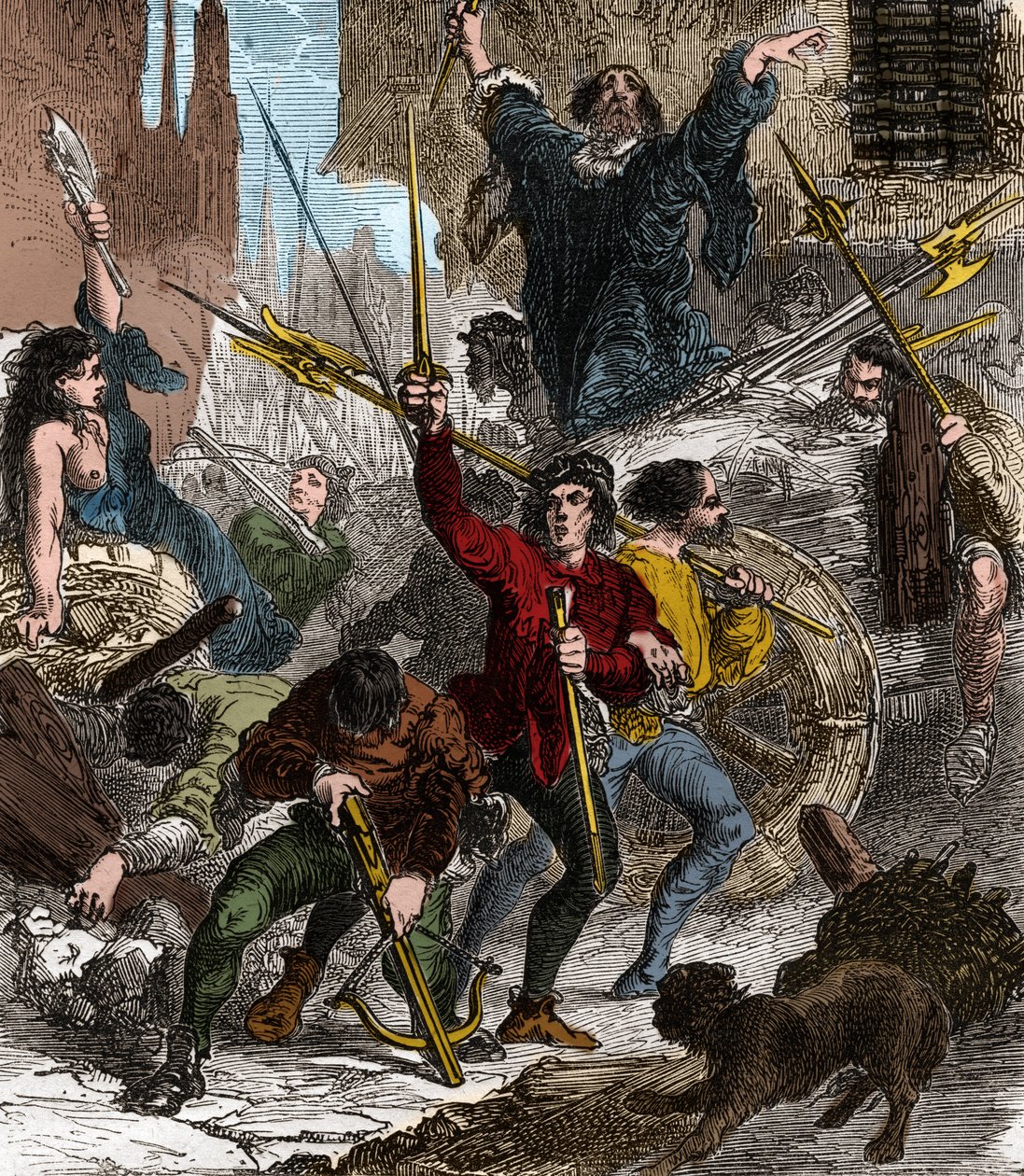 Revolt des Maillotins mot skatt: folkelig oppgang som skjedde under styret til kong Charles VI av Valois i 1382. av Unknown artist