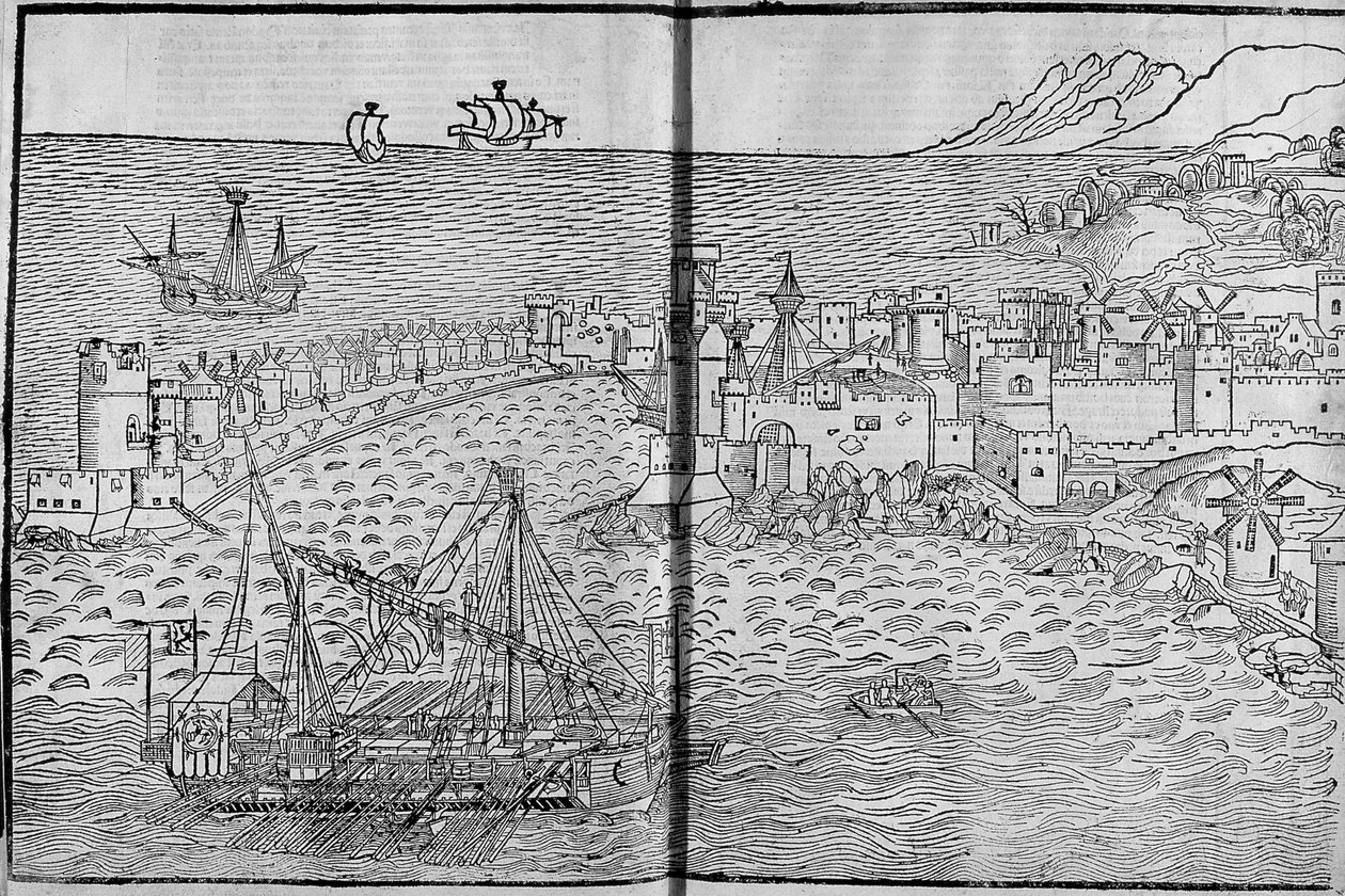 Rhodos - i "" Les Saintes Peregrinations"" av Bernard de Breydenbach av Unknown artist