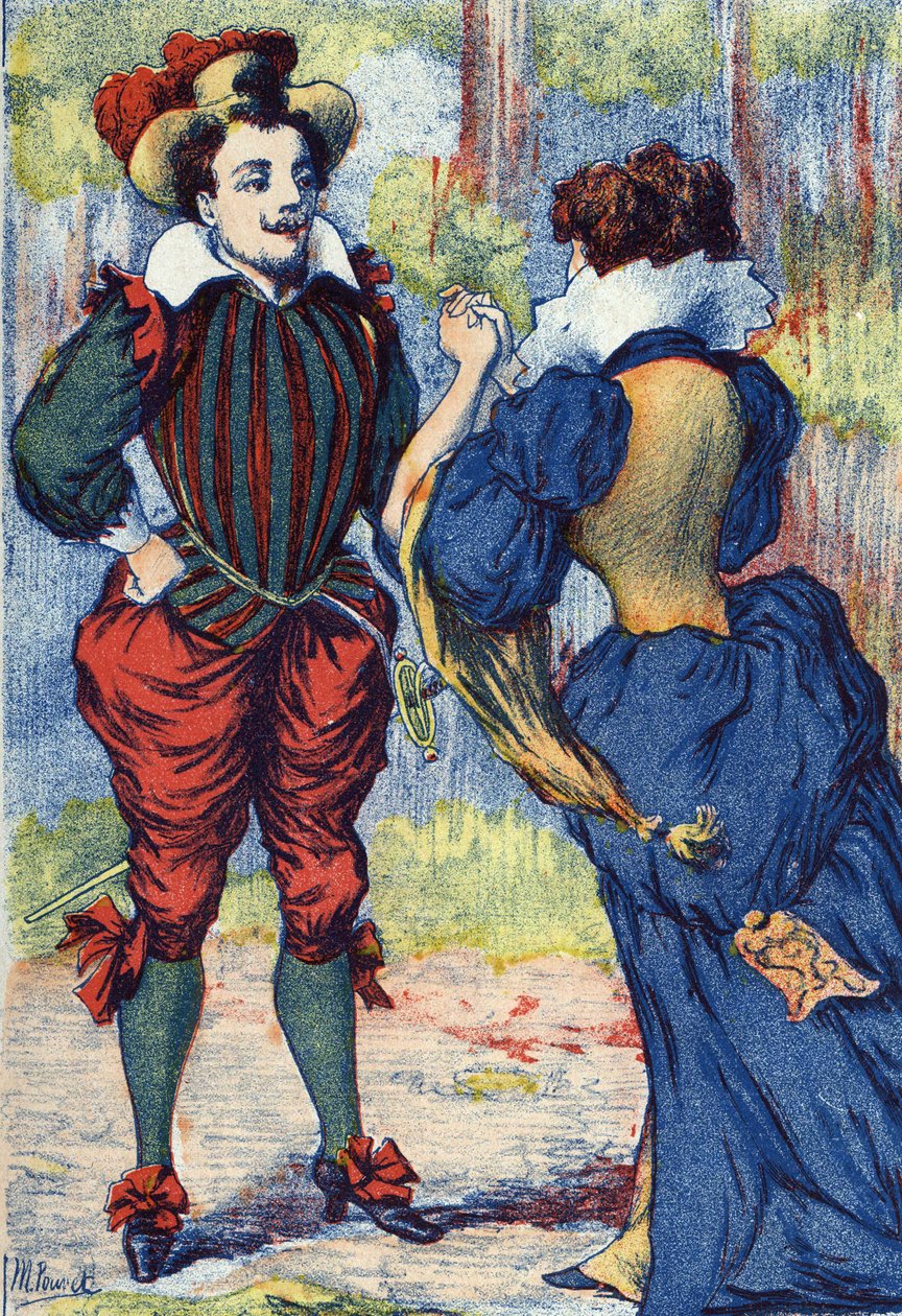 Riquet a la Houppe becomes a handsome gentleman. Anonymous illustration for “” Riquet a la houppe””, tale by Charles Perrault (1628-1703), French writer. Imagery Marcel Vagne, Jarville Nancy, undated (late 19th century). av Unknown artist