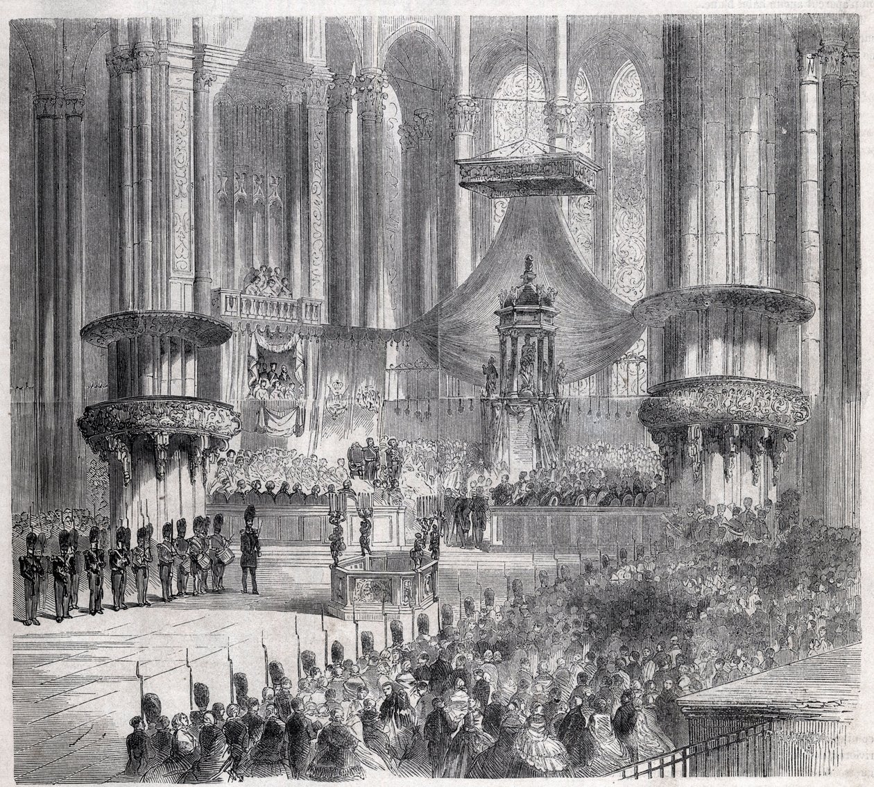 Risorgimento - Feiring av Te Deum i katedralen i Milano ved nærvær av konger av Italia og Frankrike av Unknown artist