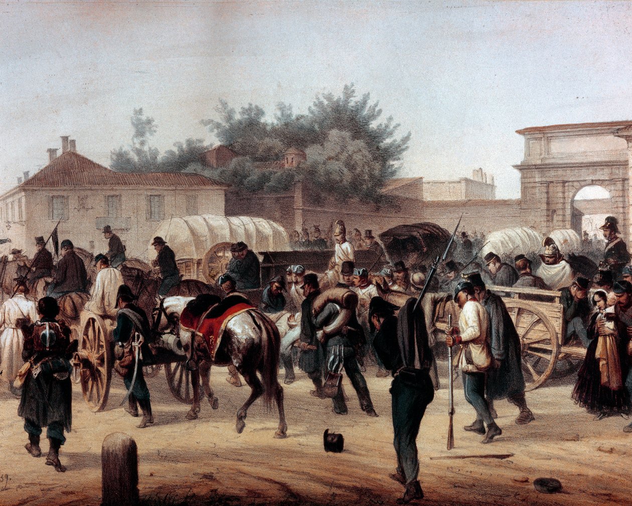 Risorgimento: The Five Days of Milan (Cinque giornate di Milano) (18.–22. mars 1848): dette er en av de første episodene av revolusjonene i 1848 (en del av den første italienske uavhengighetskrigen) som så fremveksten av milaneserne befolkningsopprører mot av Unknown artist