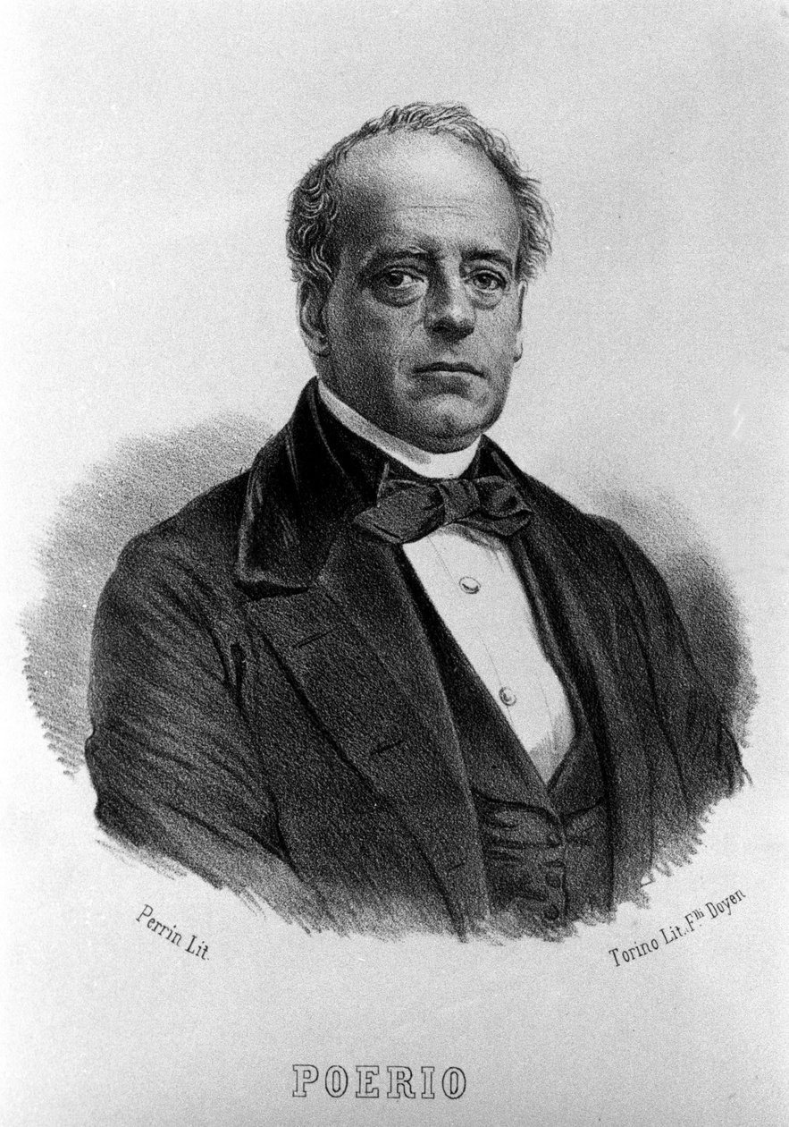 Risorgimento: portrett av Carlo Poerio (1803-1867), italiensk revolusjonær. Gravering 1800-tallet. av Unknown artist