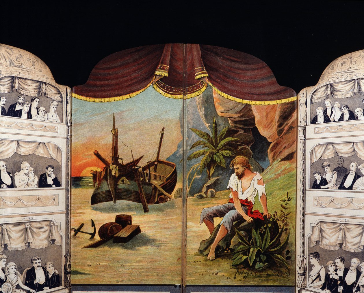 Robinson Crusoé - forsiden av boken til Daniel de Foe eller Defoe (1660 - 1731) av Unknown artist