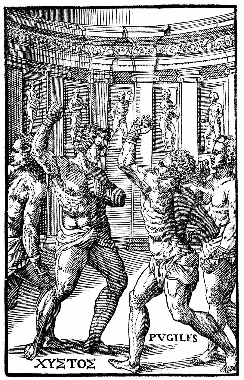 Romerske brytere - i "Hieronymi Mercurialis de Arte Gymnastica", Venezia-utgaven av Unknown artist
