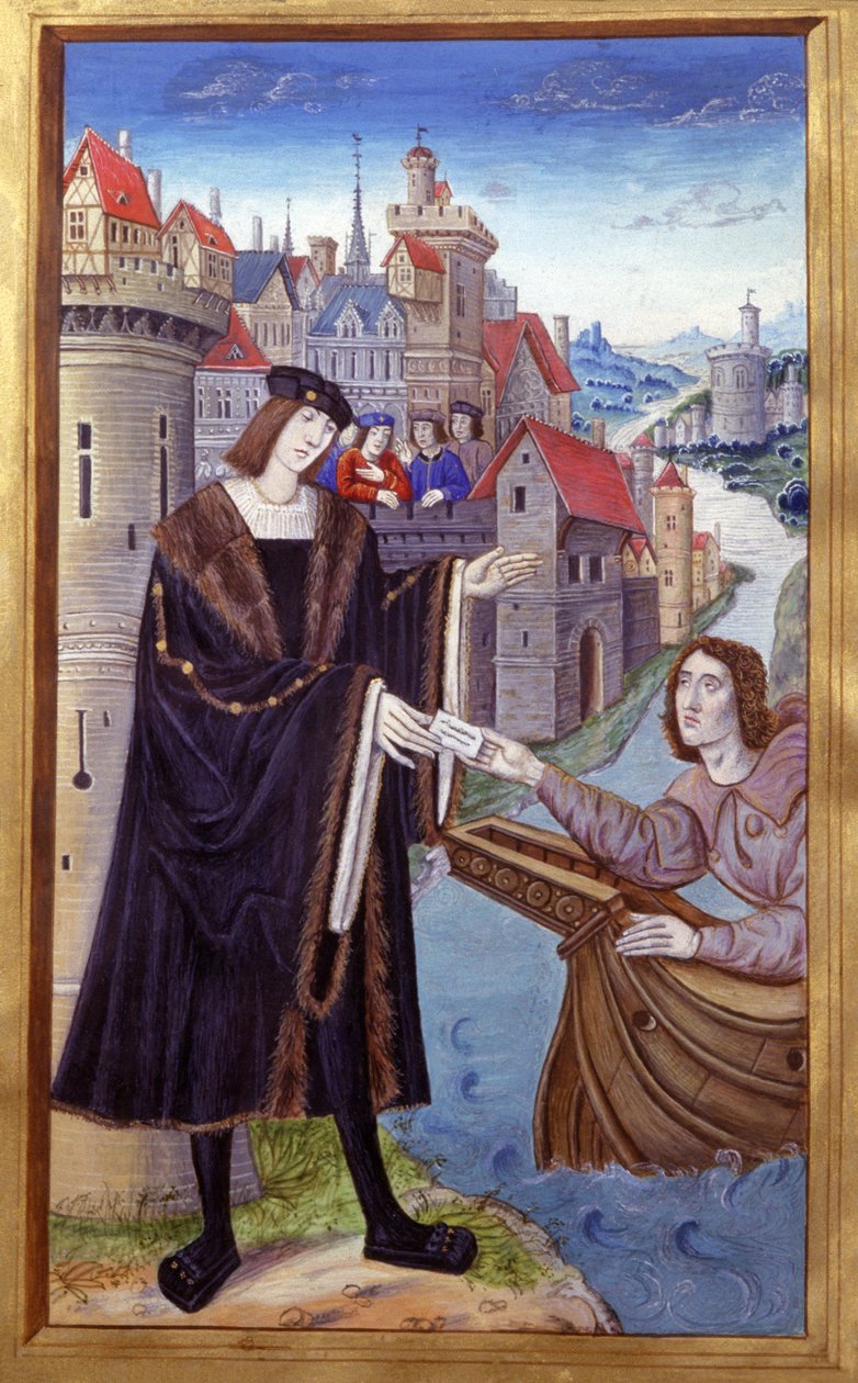 Royal Messenger. 1400-tallet (miniatyr) av Unknown artist