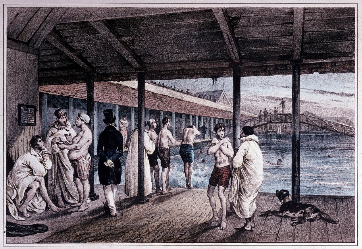 Kongelig svømmeskole i Paris, tidlig på 1800-tallet. av Unknown artist
