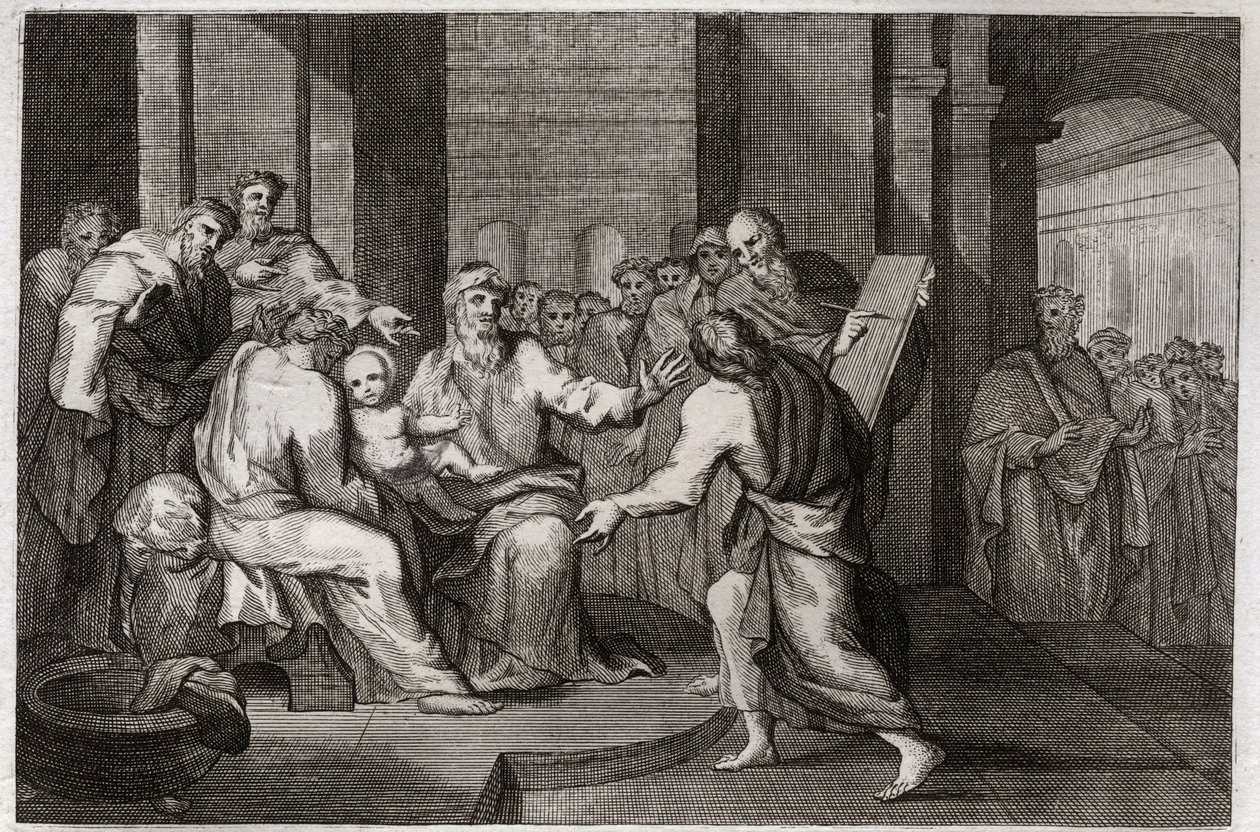 Royaumont Bibelen, Det nye testamente: Jesu Kristi omskjæring. Illustrasjon fra 1811. av Unknown artist