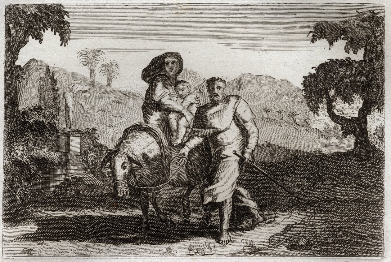 Royaumont Bible, New Testament: Flight to Egypt. av Unknown artist