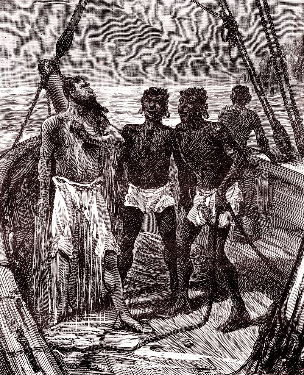 Gummitransport på Maroni-elven, Guyana av Unknown artist