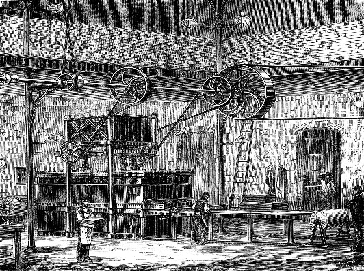 Gummivulkanisering med tørt dampsystem (gravering av Unknown Artist