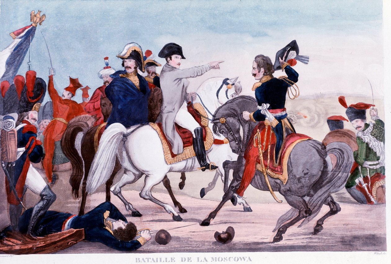 Russisk kampanje: "" Napoleon I i slaget ved slaget ved Moskova av Unknown artist