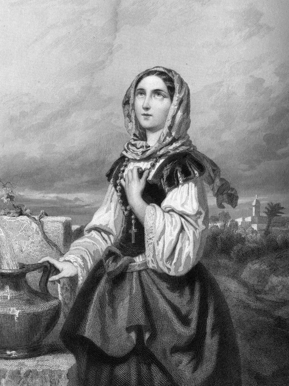 SAINT ROSE of LIMA Jomfruen (1586-1617) i "The Holy Women"".1852 av Unknown artist