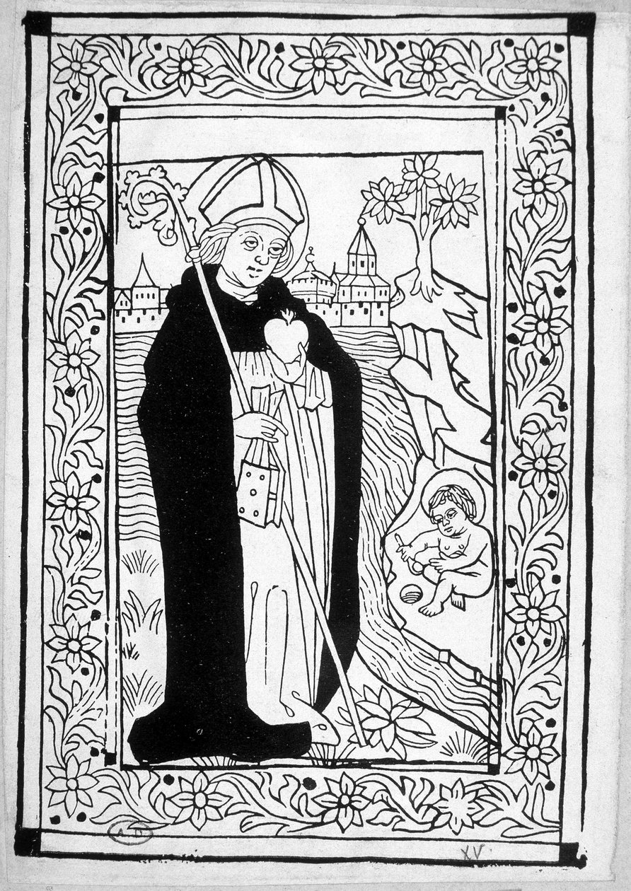 Saint Augustine - gravering av Unknown artist