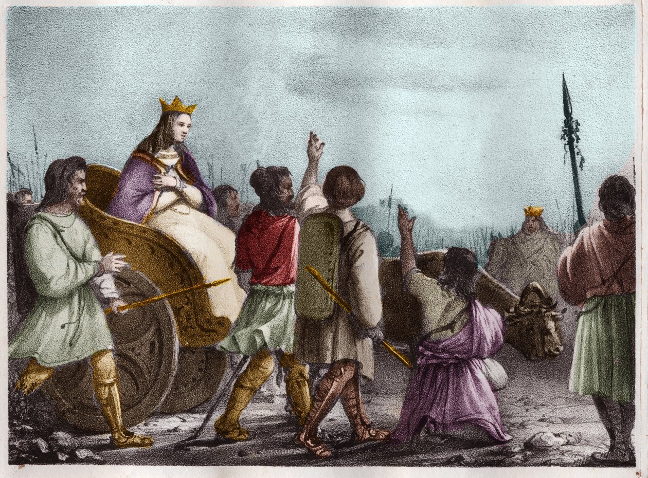 Saint Clotilde, dronningen av frankene (v. 475-545), kone til Clovis 1. av Unknown artist