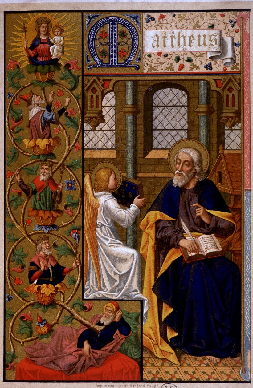 Saint Matteus skriver evangeliet. n.d 19. av Unknown artist