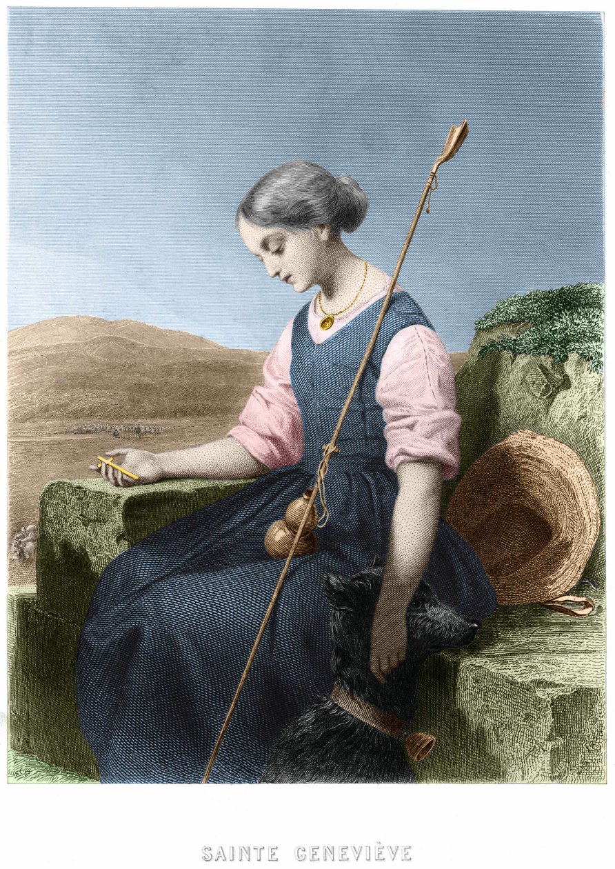Saint Genevieve, skytshelgen for Paris. av Unknown artist