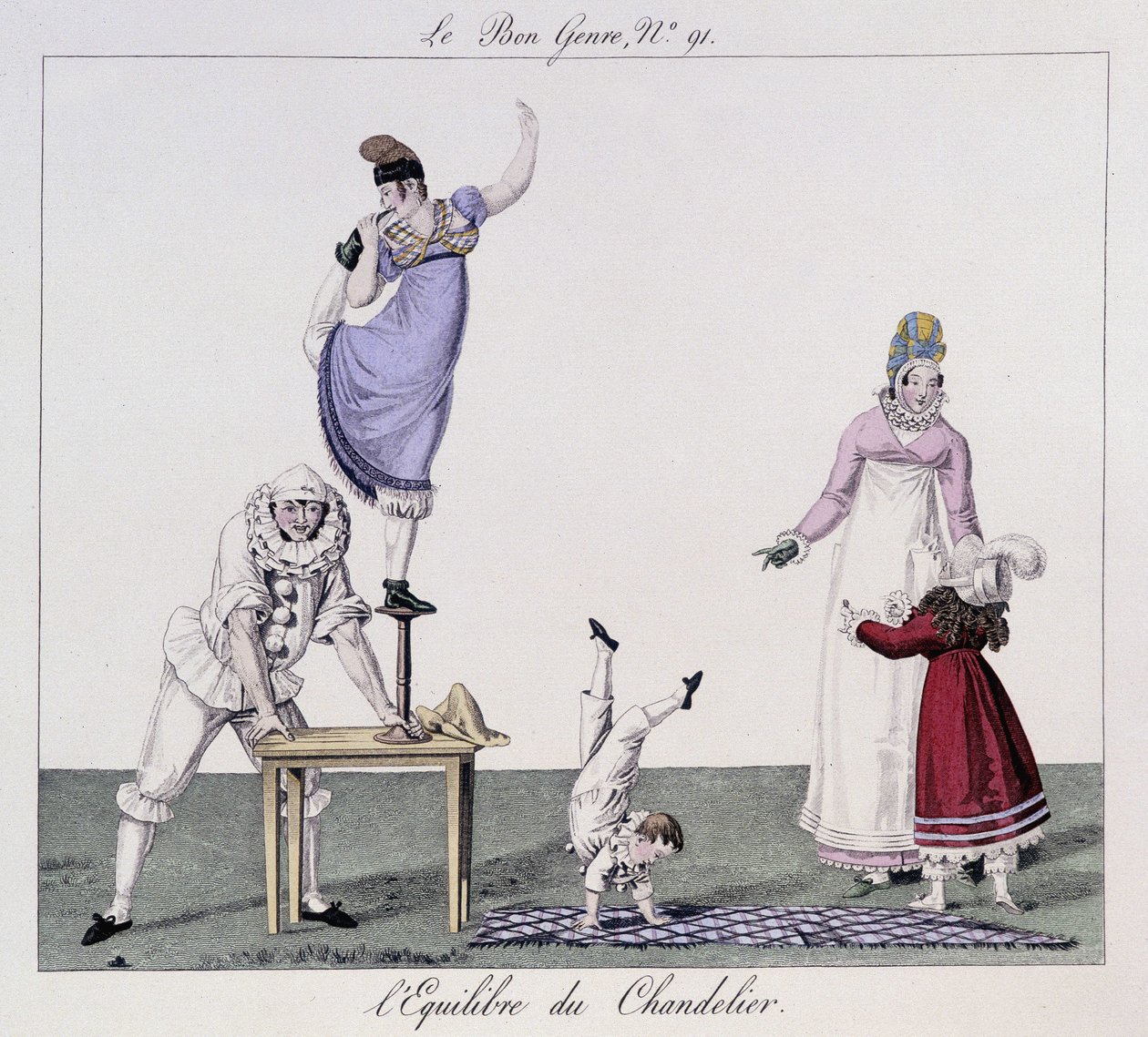 Saltimbanks: Balanse av lysestaken - i “” Den gode sjangeren””, deb. 1800-tallet av Unknown artist