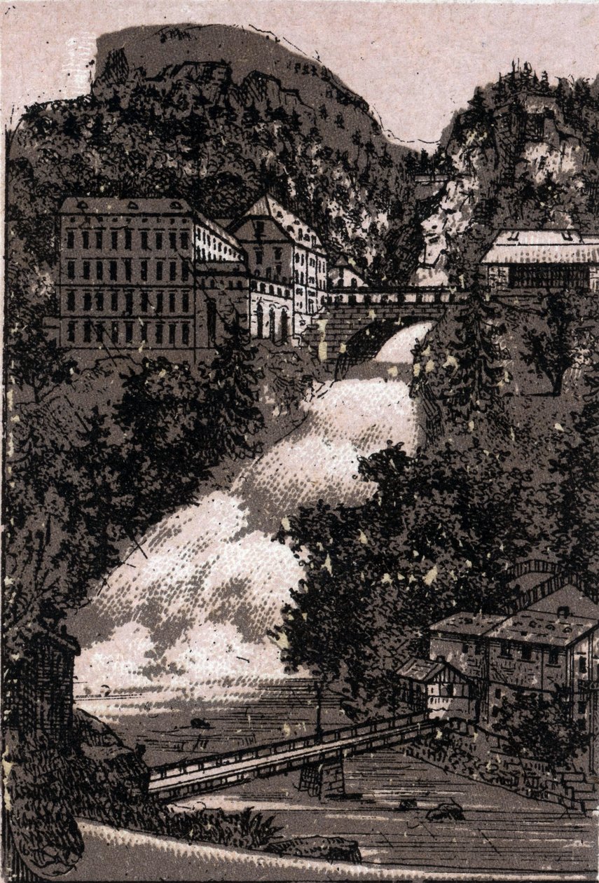 Salzkammergut, Austria: view of the Gastein valley. in “” The world illustrates 168 views”” Undated (end of 19th century) av Unknown artist