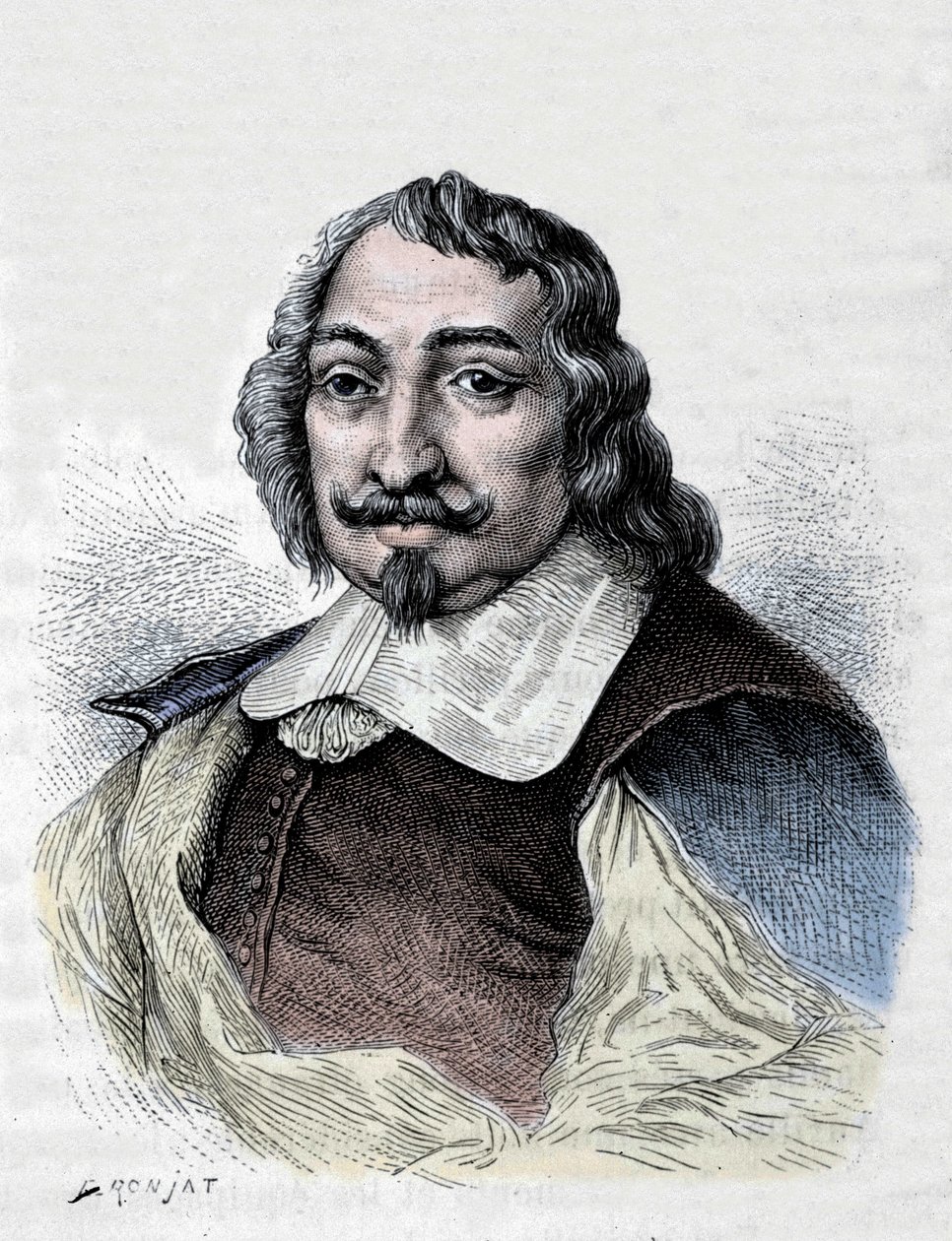 Samuel de Champlain, fransk oppdagelsesreisende og kolonisator (1567-1635). Kolonisator av Canada. Gravering fra 1830 etter et seriøst portrett av Moncornet. av Unknown artist