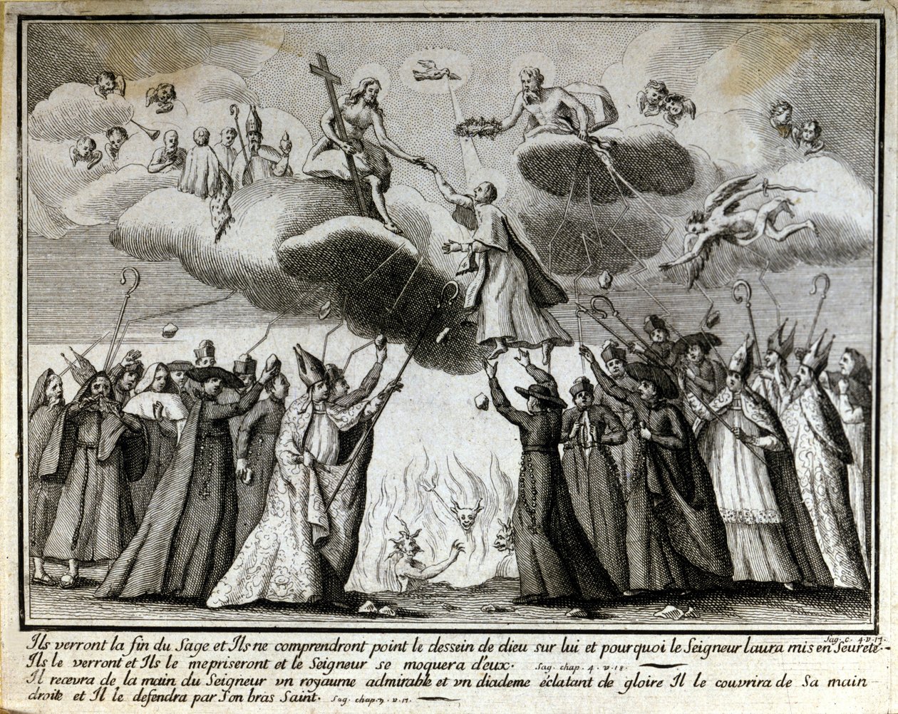 Satirisk vignett mot jansenismen. av Unknown artist