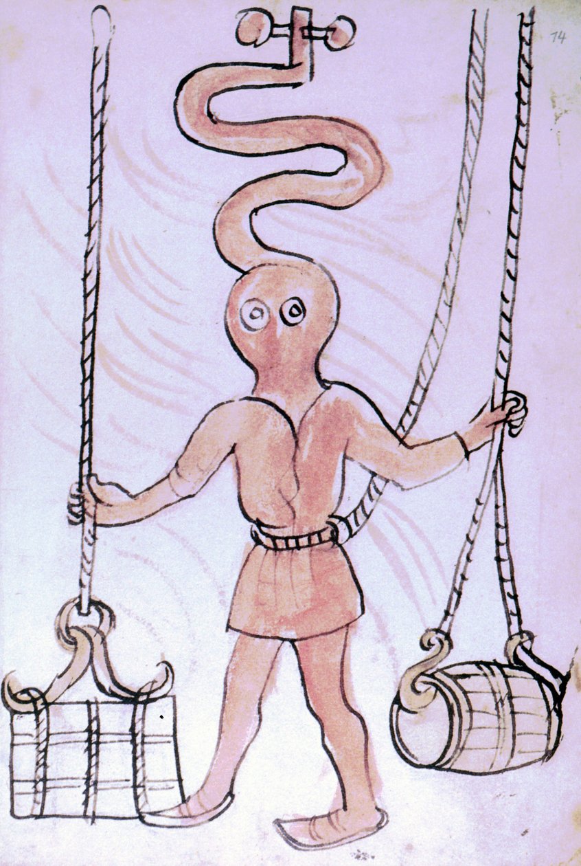 Scaphandler fra et manuskript, kjent som "den anonyme hussittkrigen" av Unknown artist