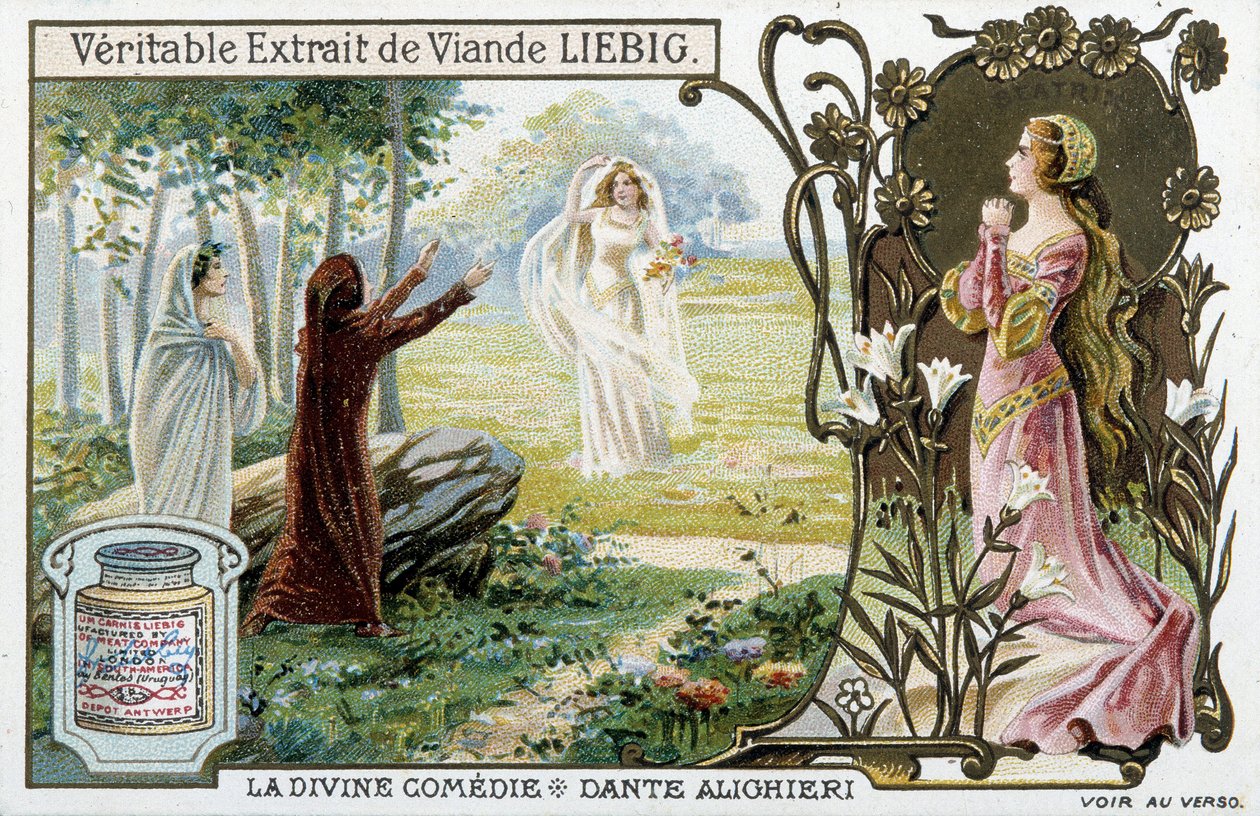 Scene av den guddommelige komedie av Dante - Chromo. Liébig, sent på 1800-tallet av Unknown artist