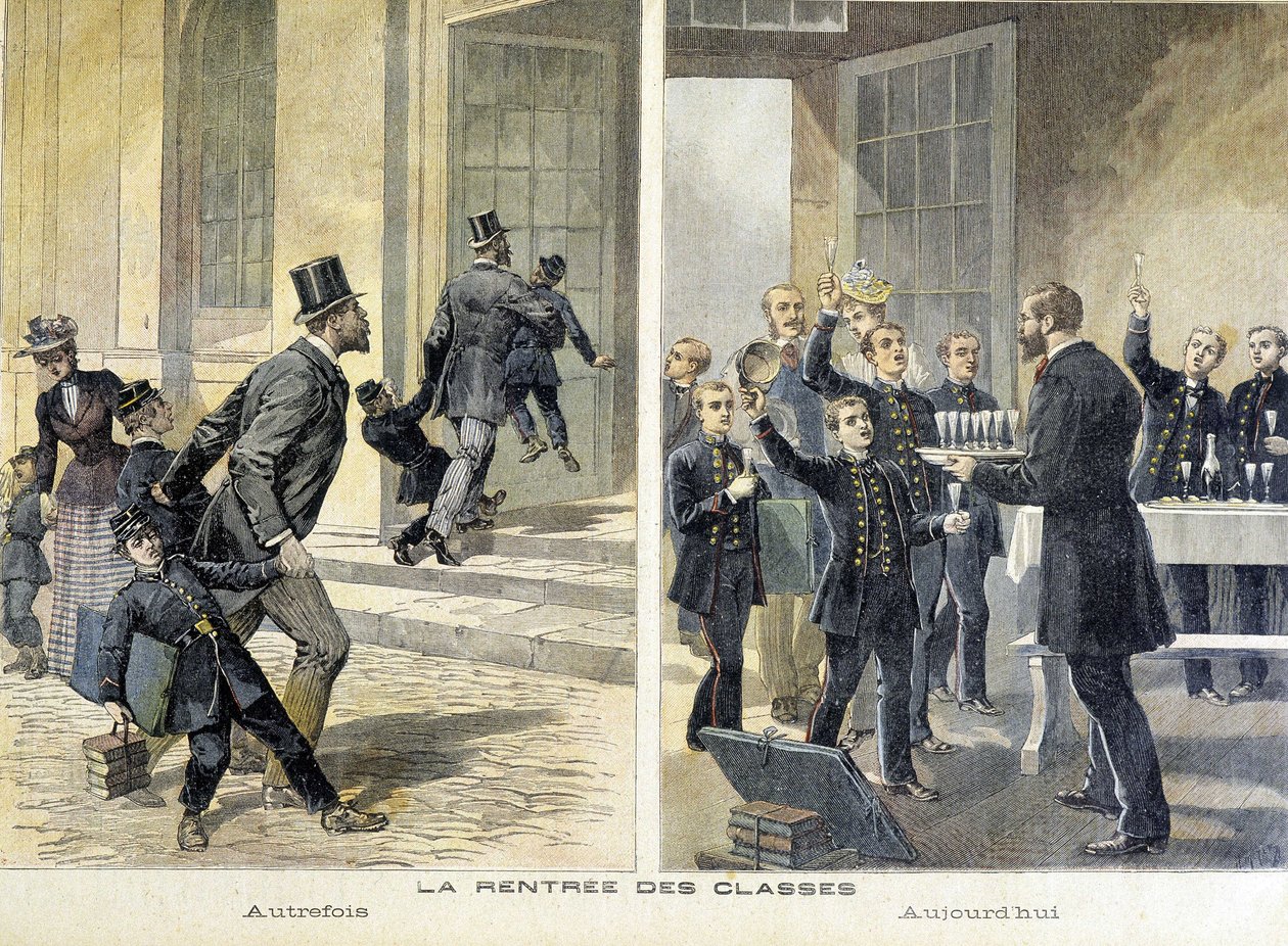 Skole: tilbake til skolen i går og i dag - i "" the Petity Journal" av Unknown artist