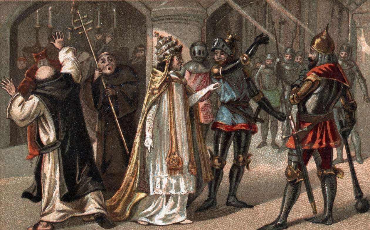 Sciarra Colonna slo pave Boniface VIII i ansiktet av Unknown artist