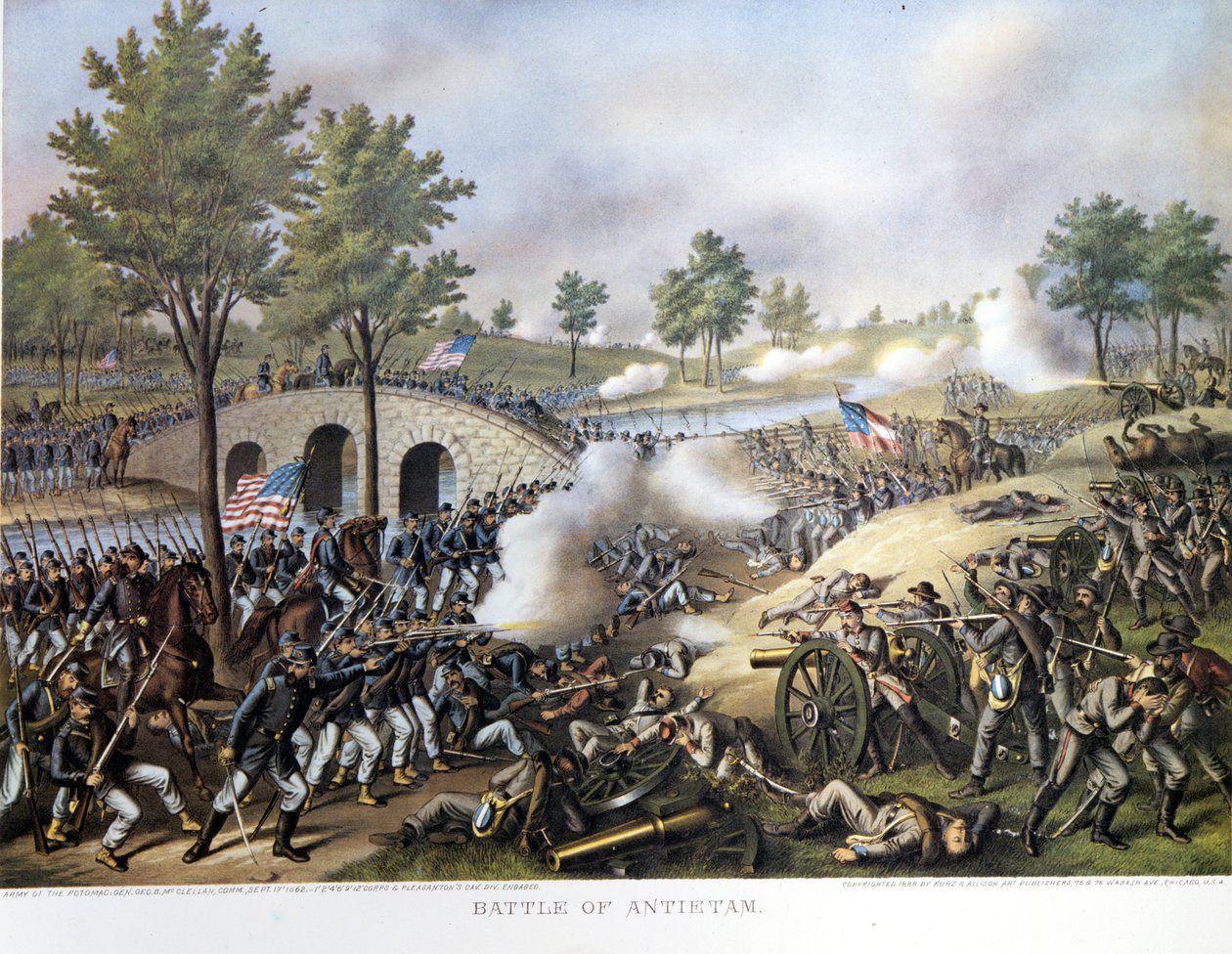 Sesession War (1861 - 1865) eller amerikansk borgerkrig: 17. september av Unknown artist