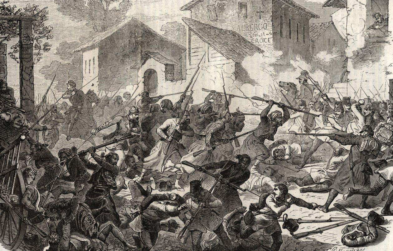 Second Italian War of Independence Battle of Turbigo, June 3 av Unknown artist