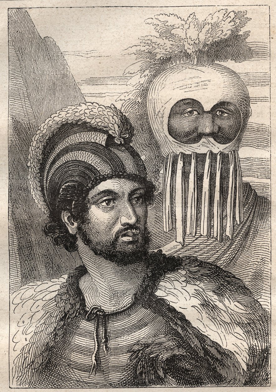 Second voyage (1772-1775) by Captain James Cook (1728-1779): types of the Sandwich Islands (Cook Island, South Sandwich Islands) - illustration taken from “The Great Mariners of the 18th century”” av Unknown artist